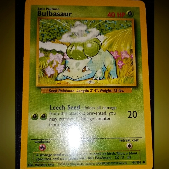 basic bulbasaur pokemon card Pokemon Base Set Common Card #44/102 Bulbasaur : Amazon.ca: Toys & Games main image 1